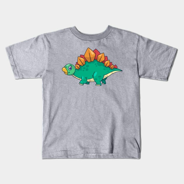 Stegosaurus Dinosaur Kids T-Shirt by Mako Design 